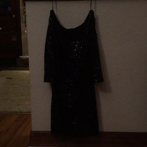 Jessica Howard Sequin slingback party dress black